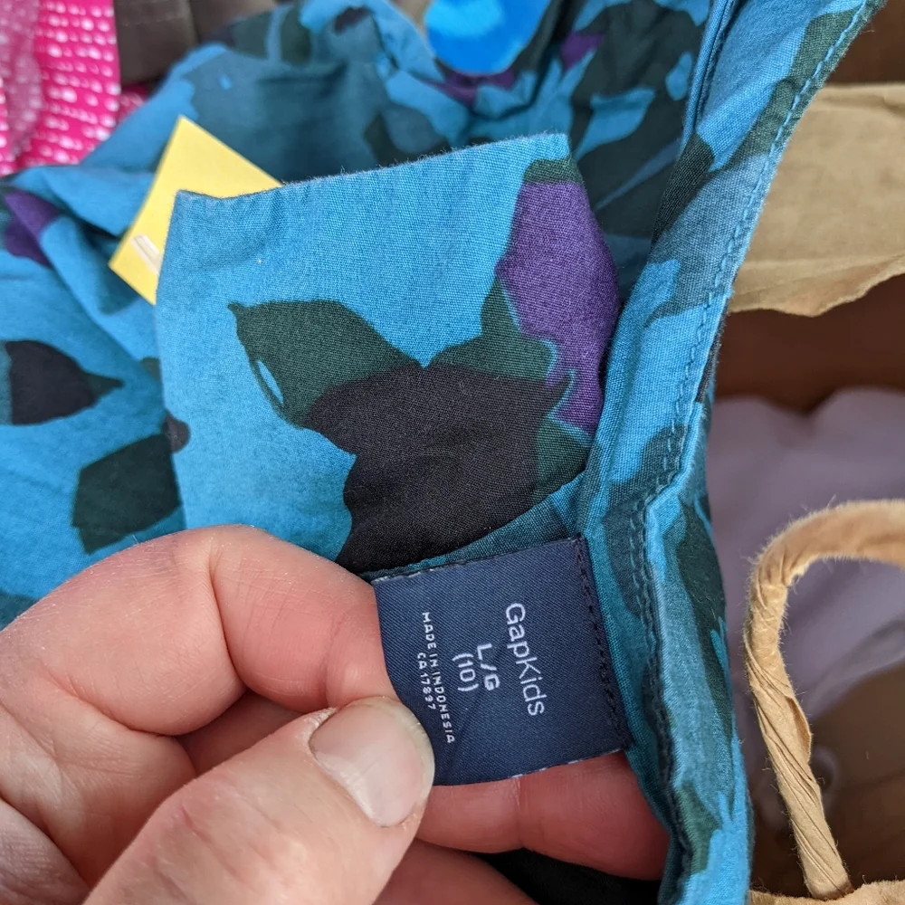 Gap blue floral cotton girls dress 10 - Picture 3 of 11